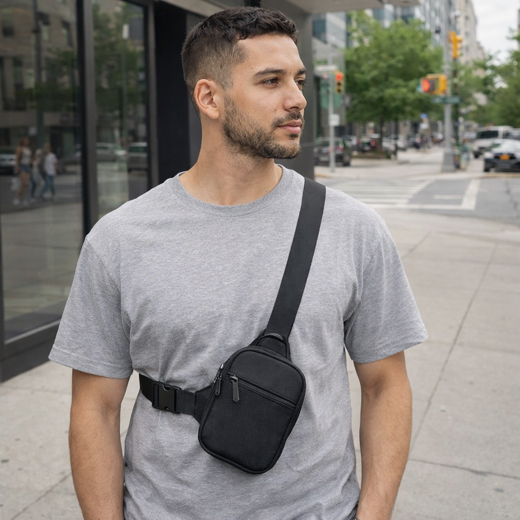 Crossbody Shoulder Bag with Security Camera
