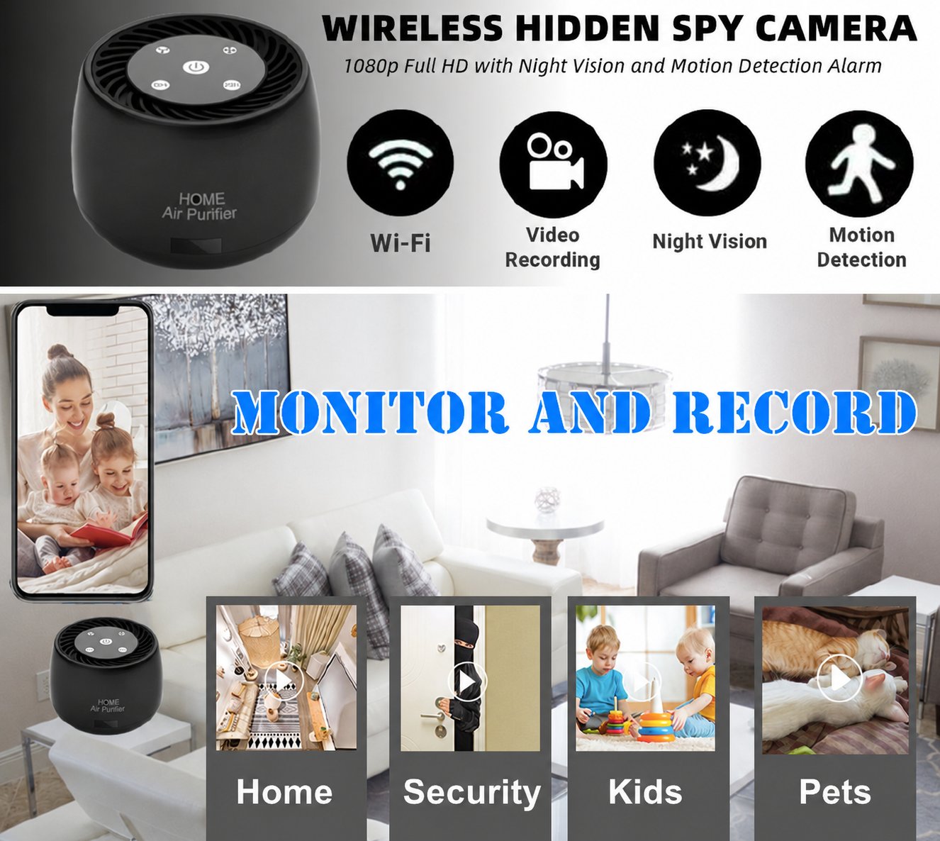 Air Purifier Camera Wi-Fi