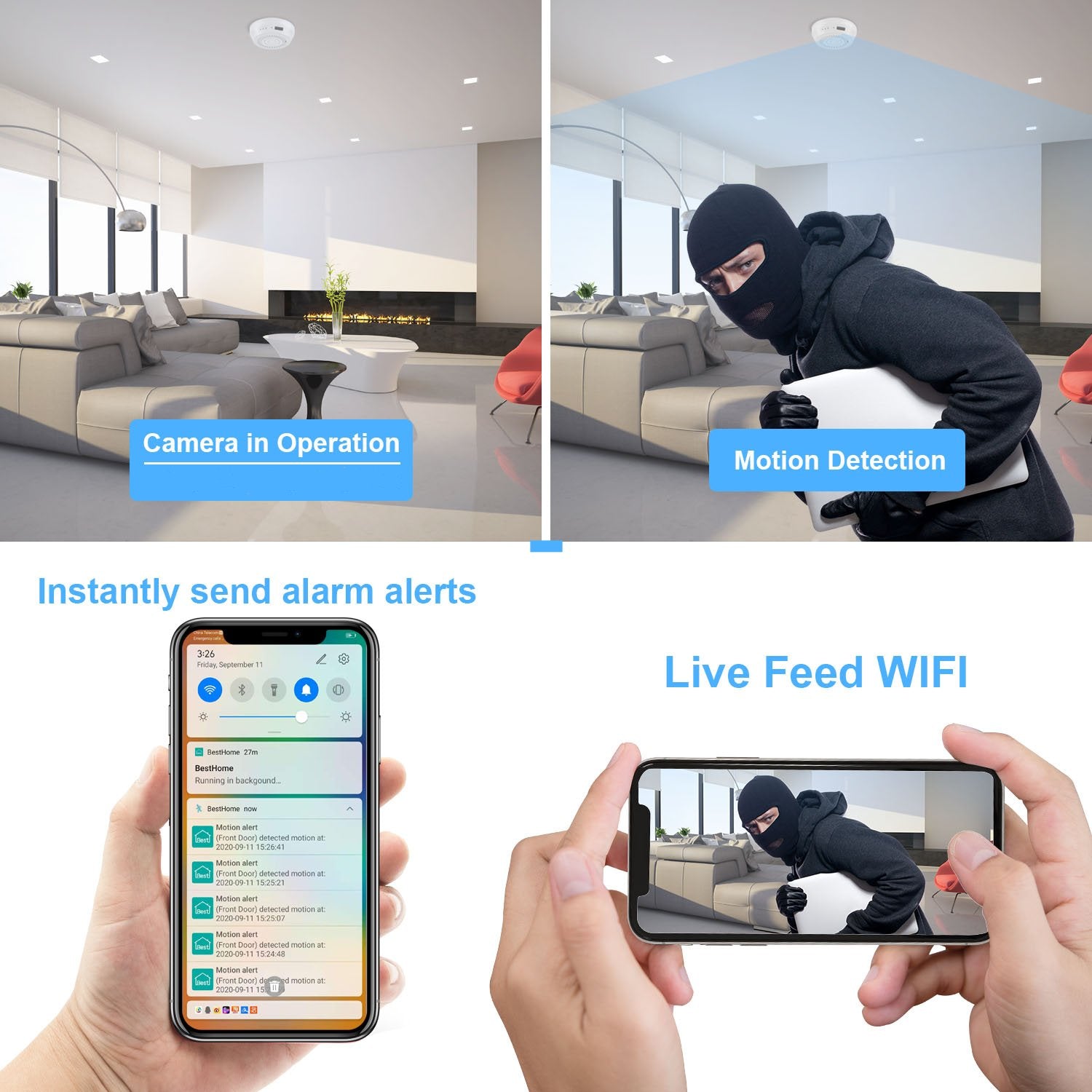 Smoke Alarm Wi-Fi Camera