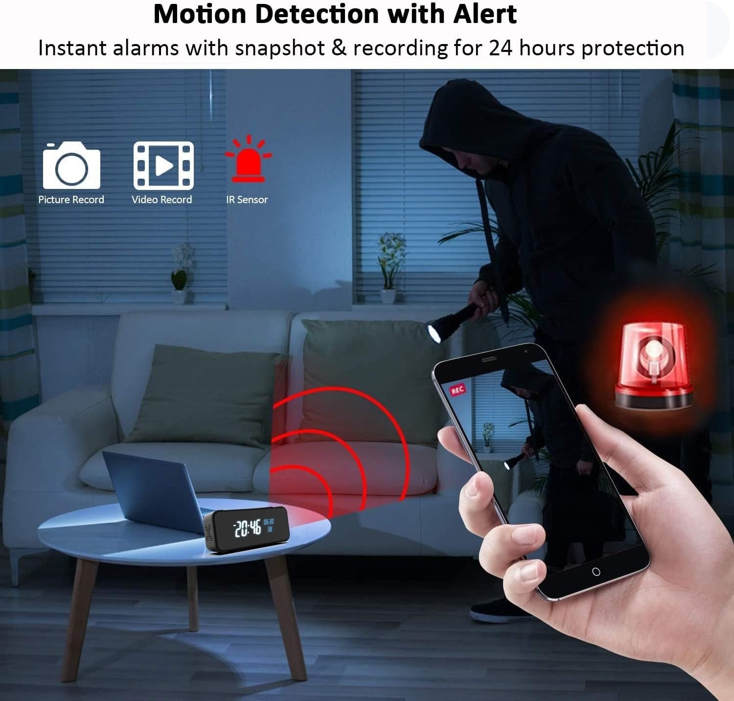 Alarm Clock Camera Wi-Fi