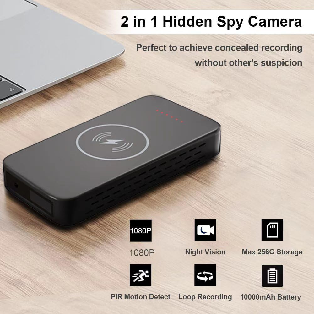 2K Wireless Charging Power Bank Camera